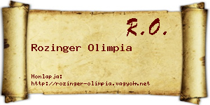 Rozinger Olimpia névjegykártya